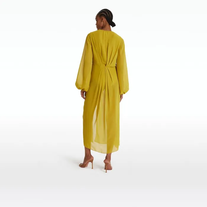 Safiyaa Prova Chartreuse Midi Dress Women Swimwear