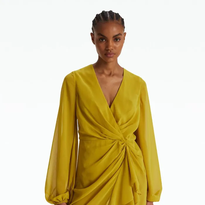 Safiyaa Prova Chartreuse Midi Dress Women Swimwear