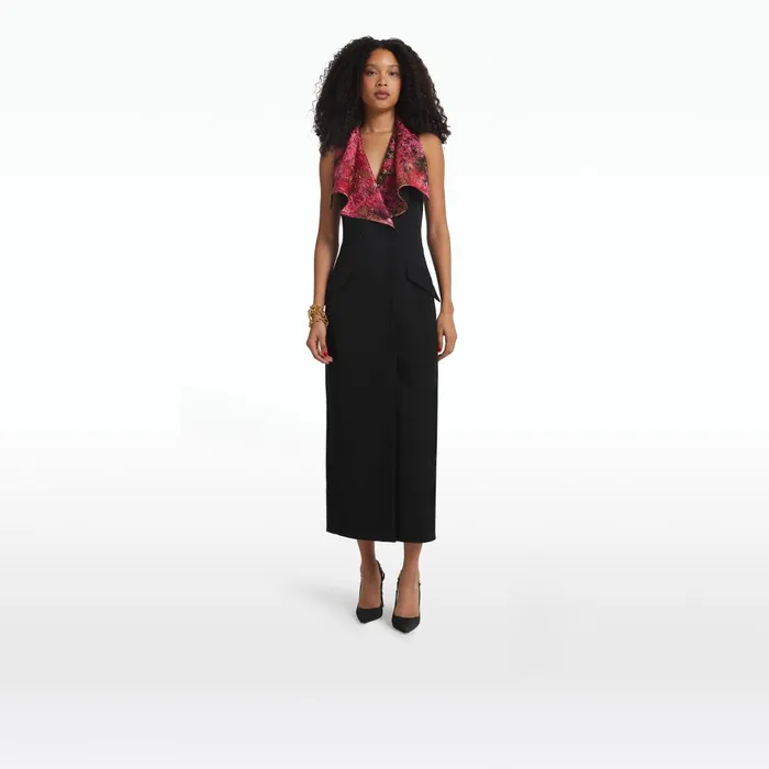 Safiyaa Rewena Black and Lacquer Red Jacket Women Dresses