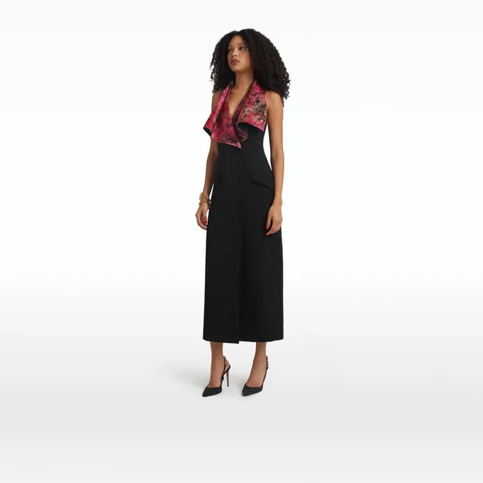Safiyaa Rewena Black and Lacquer Red Jacket Women Dresses
