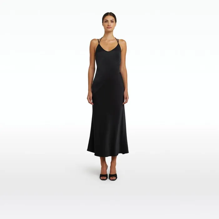 Safiyaa Robi Black Midi Dress Women Dresses