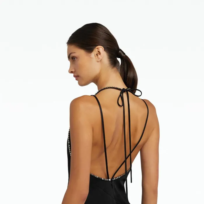 Safiyaa Robi Black Midi Dress Women Dresses