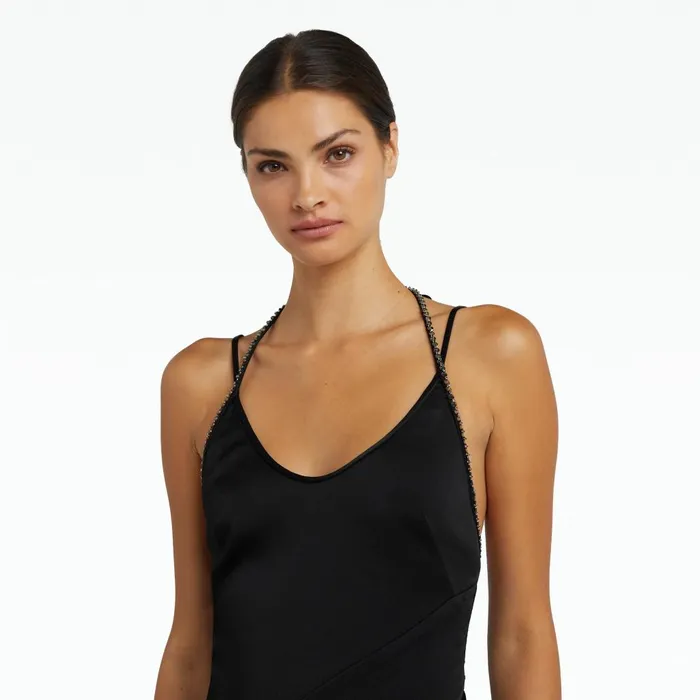 Safiyaa Robi Black Midi Dress Women Dresses