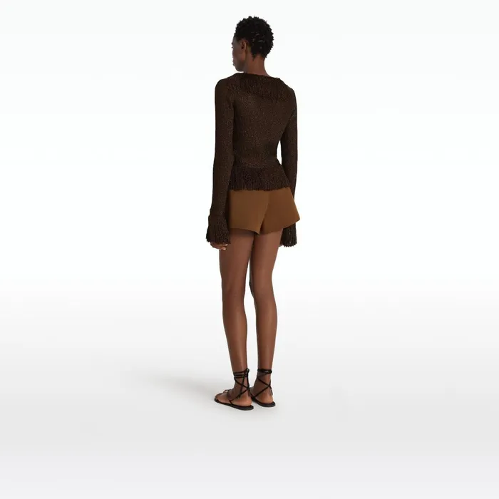 Safiyaa Scarlett Deep Brown Knit Jacket Women Knitwear