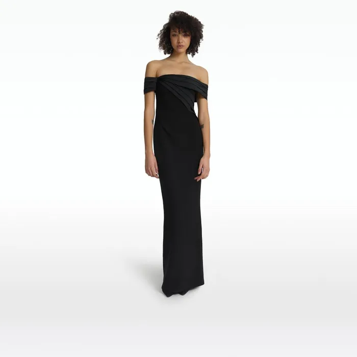 Safiyaa Serilda Black Long Dress Women Dresses