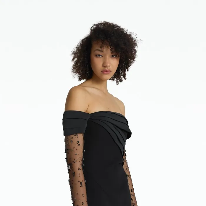 Safiyaa Serilda Black Long Dress Women Dresses
