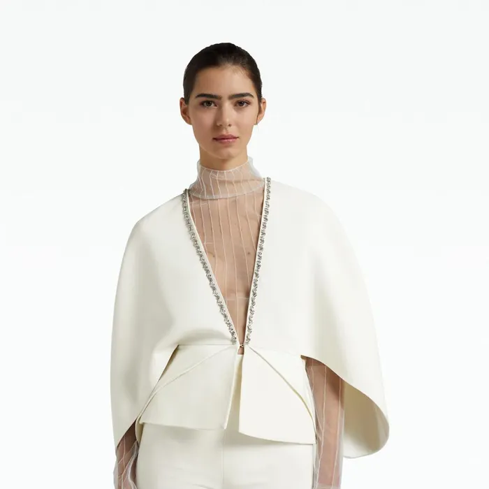 Safiyaa Tucker Ivory Cape Women Capes and Harnesses