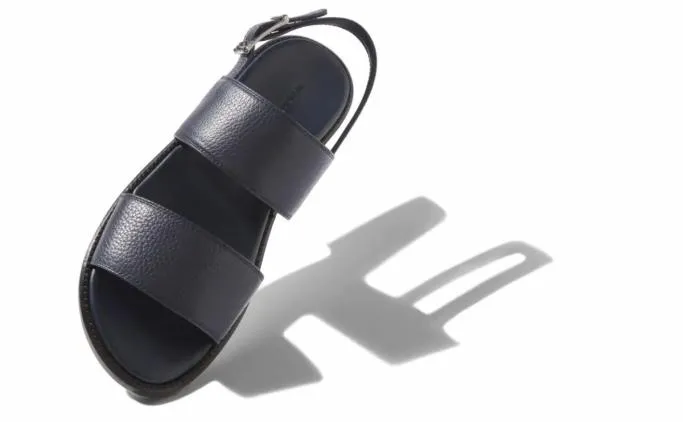 Sandals Men Manolo Blahnik BULGOBISNavy Blue Calf Leather Sandals
