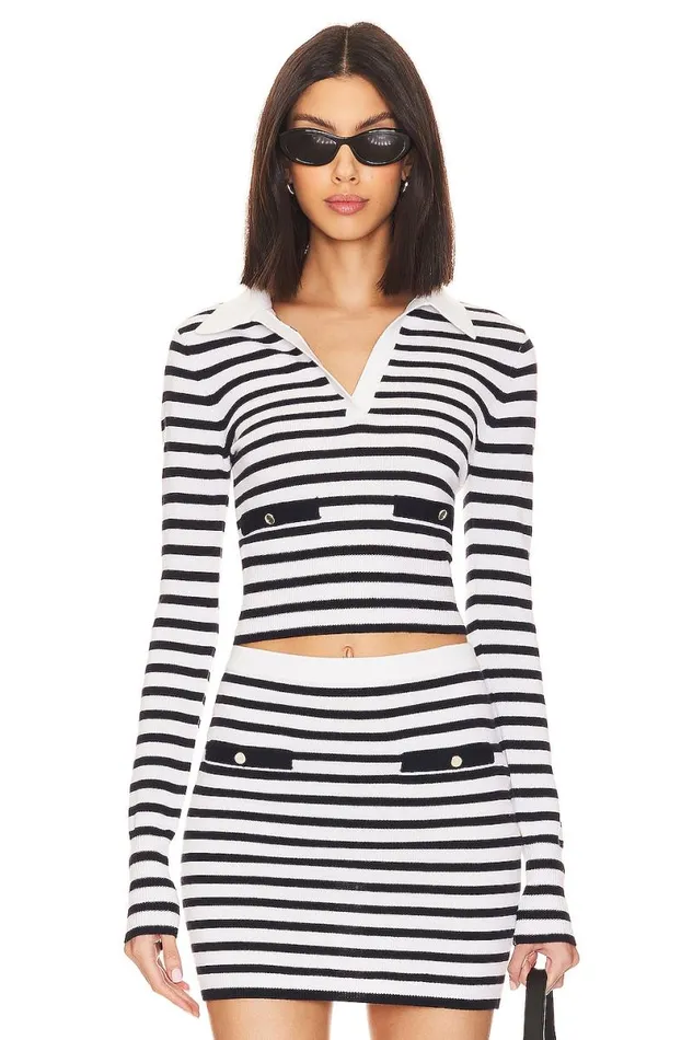 Selene Striped Sweater Black and White Women Lovers and Friends Sweaters and Knits Selene Striped Sweater Black and White Women Lovers and Friends Sweaters and Knits
