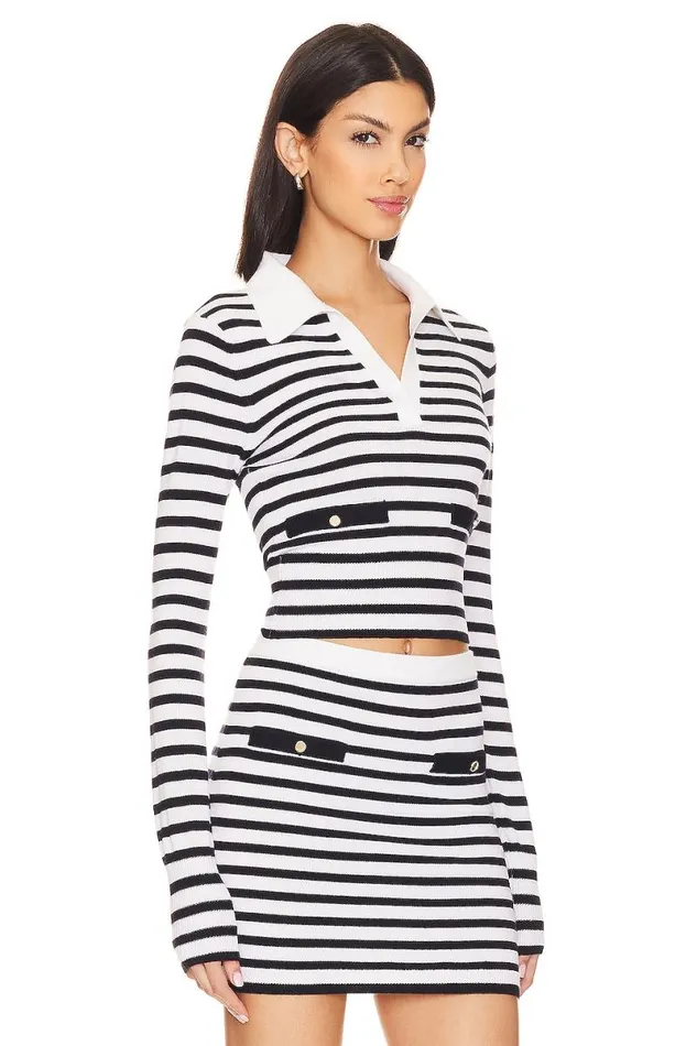 Selene Striped Sweater Black and White Women Lovers and Friends Sweaters and Knits