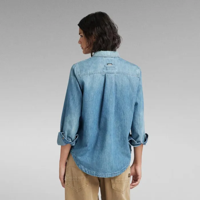 Shirts and Blouses Women GStar RAW Premium 1Pocket Shirt Faded Cadet Blue