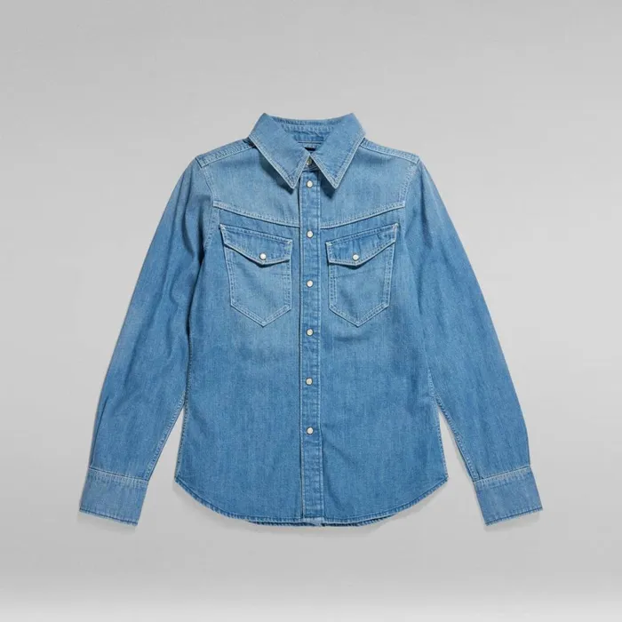 Shirts and Blouses Women GStar RAW Slim Denim Shirt Faded Cricket Blue
