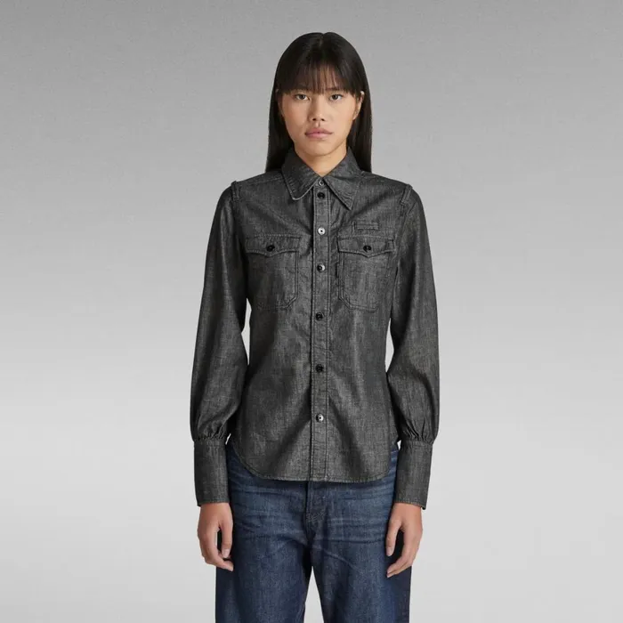 Shirts and Blouses Women GStar RAW Slim Shirt Jet Black Starch Press