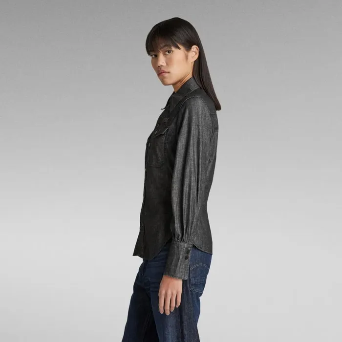 Shirts and Blouses Women GStar RAW Slim Shirt Jet Black Starch Press