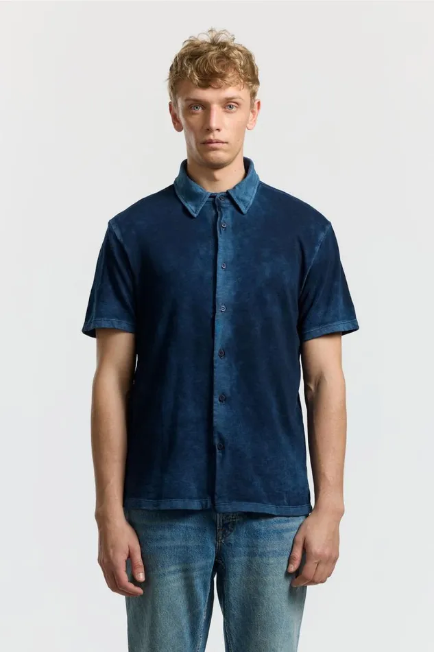Shirts Men COTTON CITIZEN Presley Short Sleeve Buttondown Vintage Navy