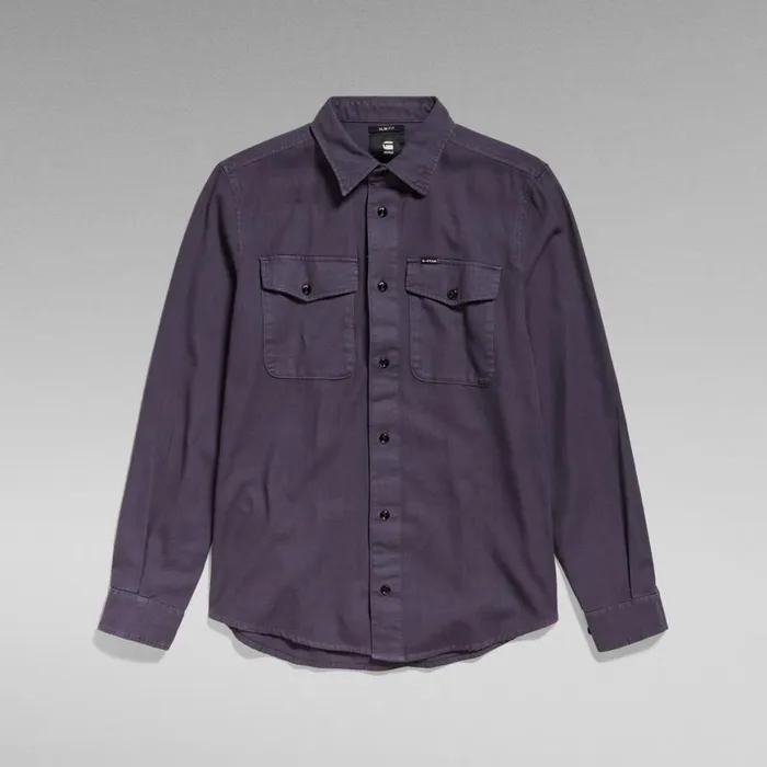 Shirts Men GStar RAW Marine Slim Shirt Dark Grape Gd