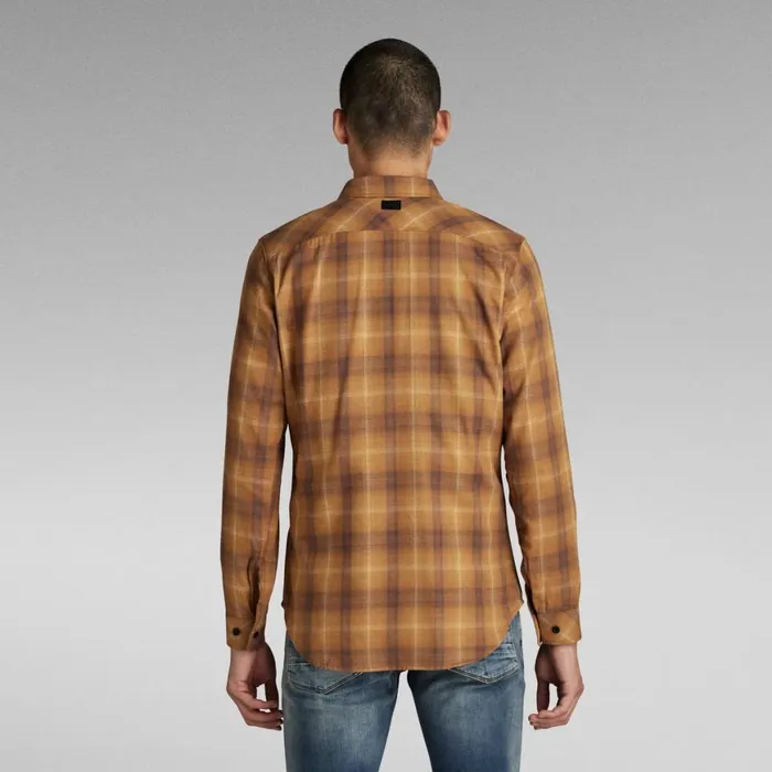 Shirts Men GStar RAW Marine Slim Shirt Oxide Ocre Carter Check