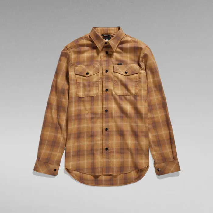 Shirts Men GStar RAW Marine Slim Shirt Oxide Ocre Carter Check