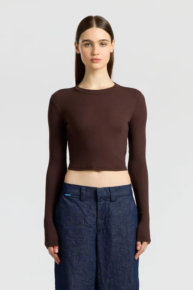 Shirts Women COTTON CITIZEN Verona Crop Shirt Chocolate
