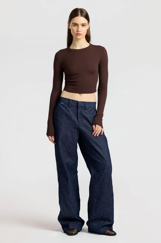 Shirts Women COTTON CITIZEN Verona Crop Shirt Chocolate Shirts Women COTTON CITIZEN Verona Crop Shirt Chocolate