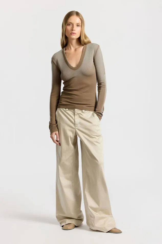 Shirts Women COTTON CITIZEN Verona UNeck Shirt Camel Cast Shirts Women COTTON CITIZEN Verona UNeck Shirt Camel Cast