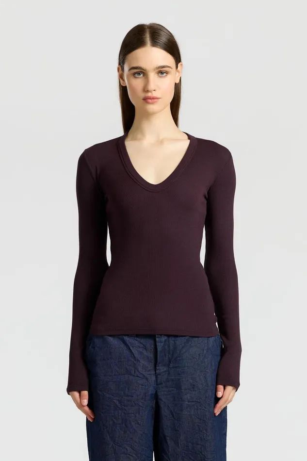 Shirts Women COTTON CITIZEN Verona UNeck Shirt Eggplant