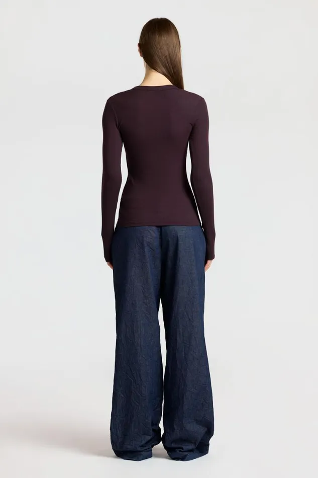 Shirts Women COTTON CITIZEN Verona UNeck Shirt Eggplant Shirts Women COTTON CITIZEN Verona UNeck Shirt Eggplant