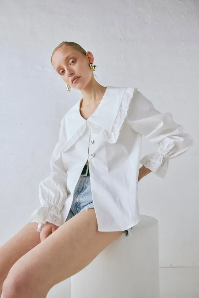 Shirts Women VRG GRL Mae Blouse White Shirts Women VRG GRL Mae Blouse White