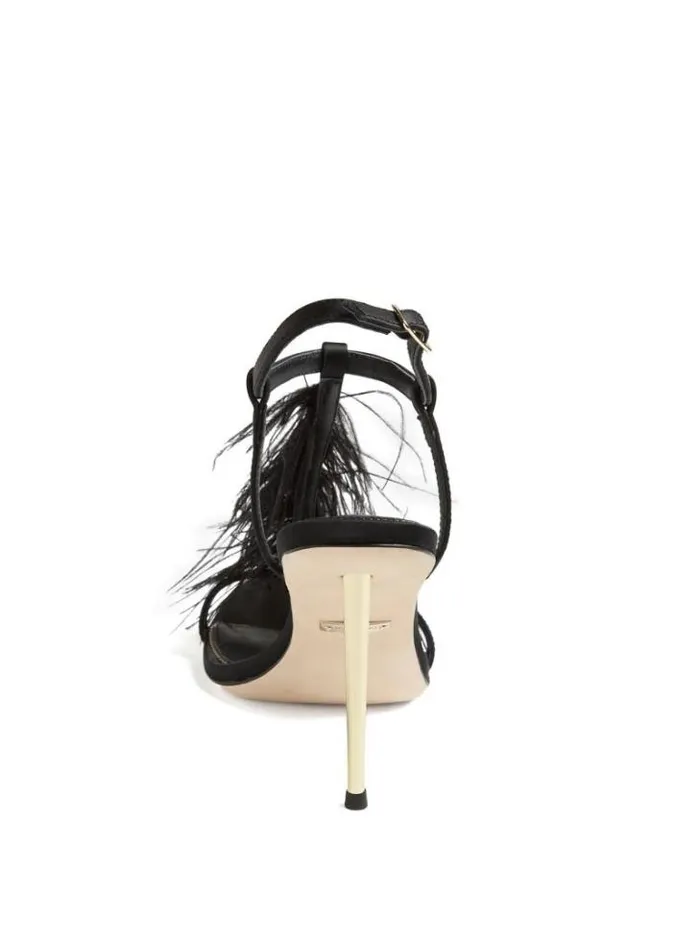 Shoes Women Marciano Reyon Feather Satin Heel Black Shoes Women Marciano Reyon Feather Satin Heel Black