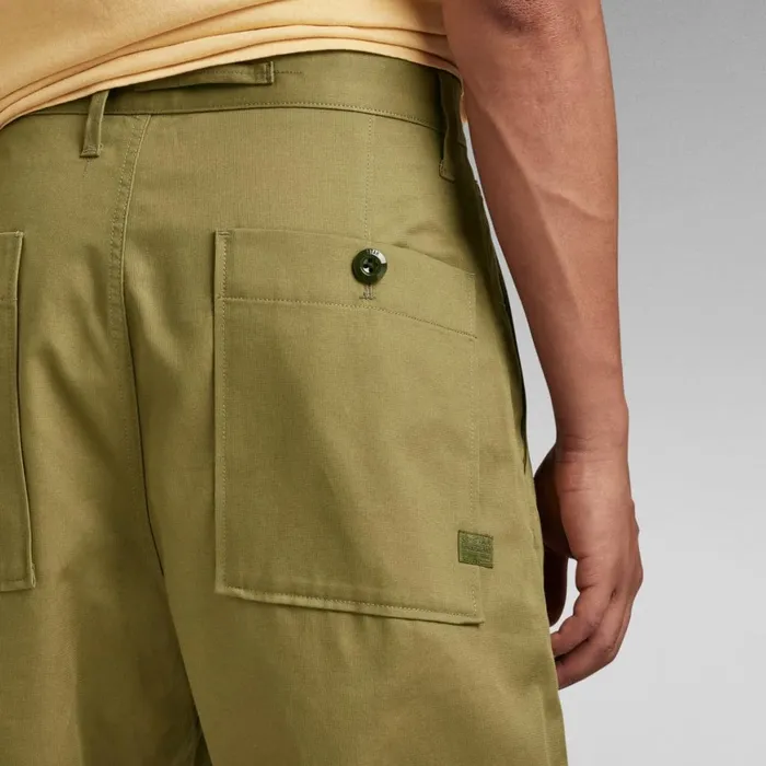 Shorts Men GStar RAW Pleated Chino Shorts Smoke Olive