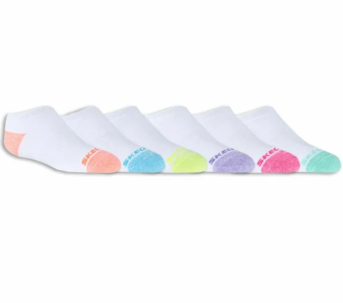 Skechers 6 Pack Low Cut Walking Socks White WomenMenKids Socks