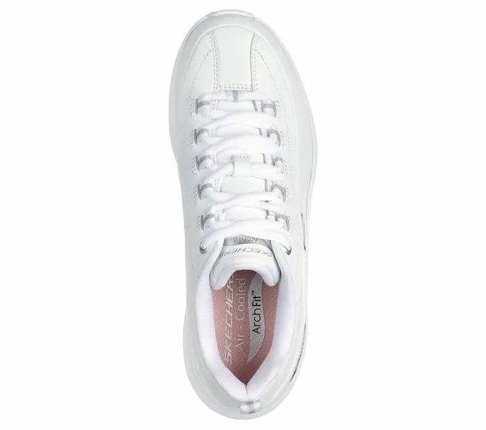 Skechers Arch Fit 20 8211 Star Bound White Silver Women Athletic Sneakers