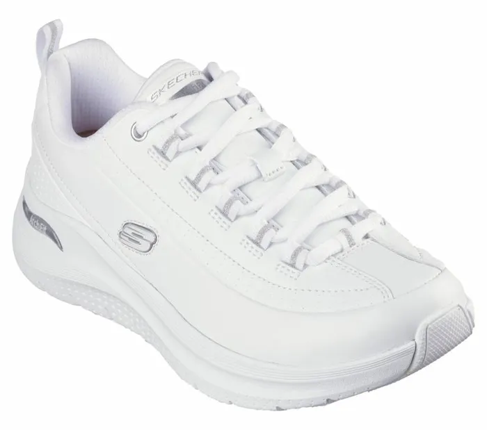 Skechers Arch Fit 20 8211 Star Bound White Silver Women Athletic Sneakers