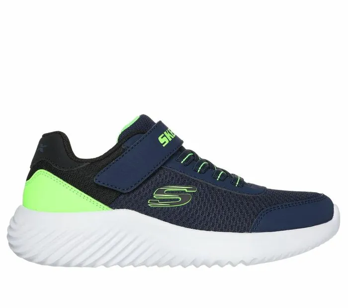 Skechers Bounder 8211 Trekzic Navy Lime Kids Athletic Shoes and Sneakers