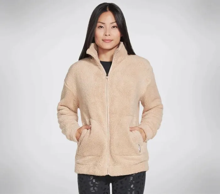 Skechers Downtime Jacket Brown Women Tops