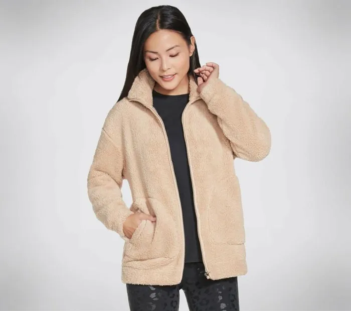 Skechers Downtime Jacket Brown Women Tops Skechers Downtime Jacket Brown Women Tops