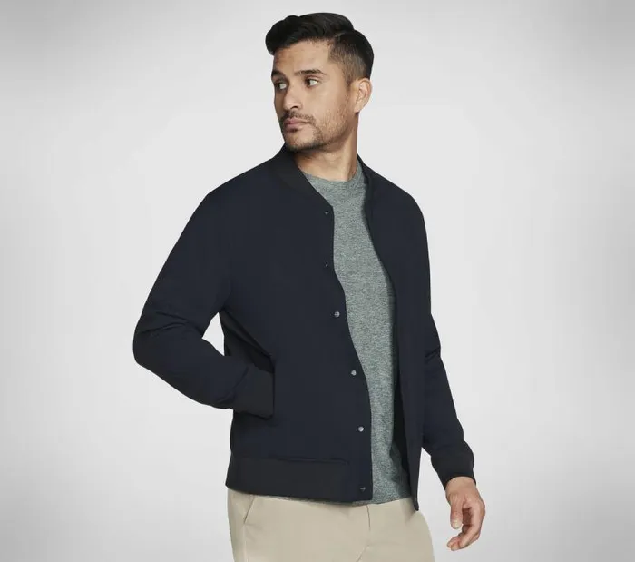 Skechers GO FLEX Bomber Jacket Black Men Tops Skechers GO FLEX Bomber Jacket Black Men Tops
