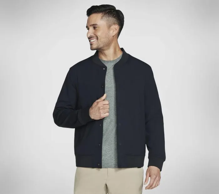 Skechers GO FLEX Bomber Jacket Black Men Tops Skechers GO FLEX Bomber Jacket Black Men Tops
