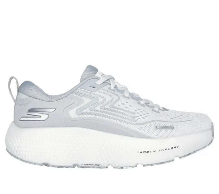 Skechers GO RUN MaxRoad 6 White Gray Women Athletic Sneakers