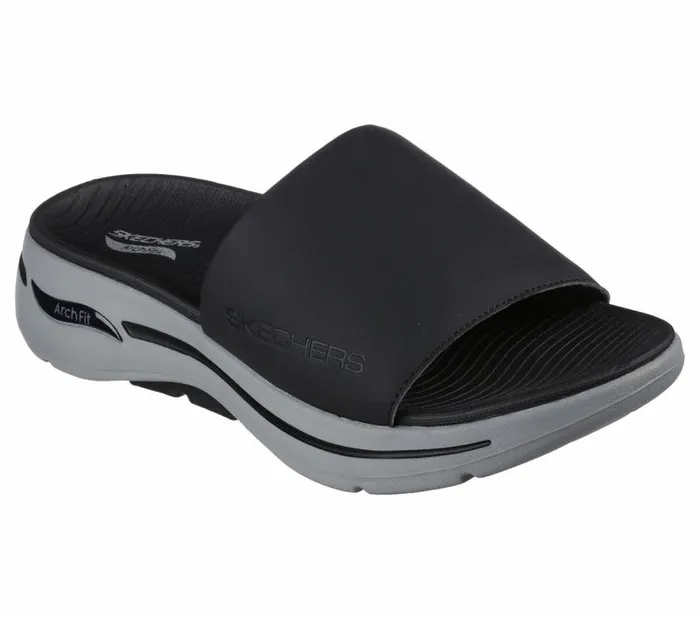 Skechers GO WALK Arch Fit Sandal 8211 Gradual Black Gray Men Sandals Skechers GO WALK Arch Fit Sandal 8211 Gradual Black Gray Men Sandals