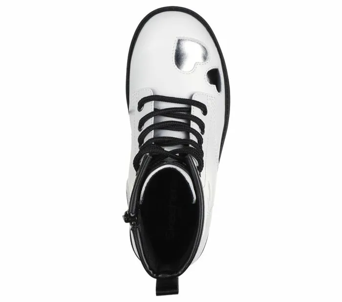Skechers Gravlen Hi 8211 Metallic Heart White Kids Boots Skechers Gravlen Hi 8211 Metallic Heart White Kids Boots