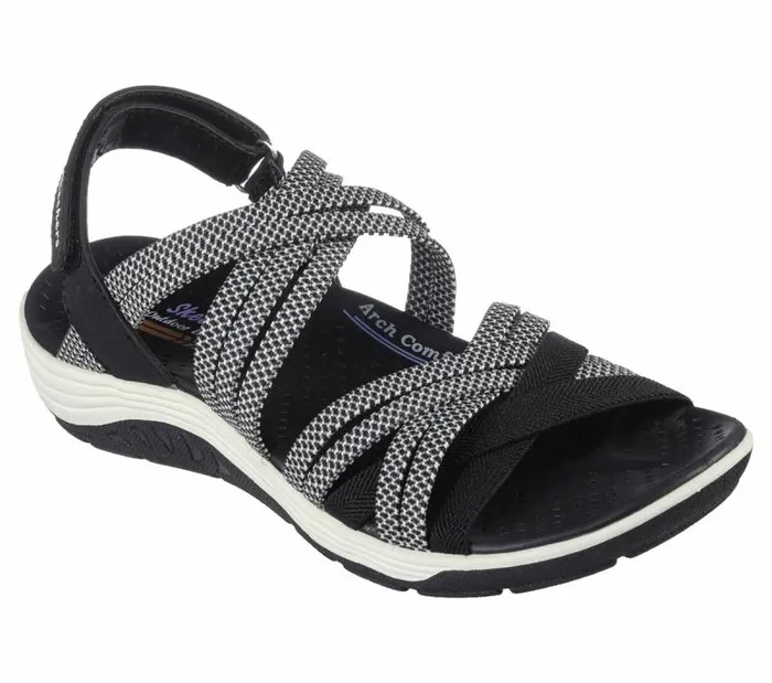 Skechers Reggae Cup 8211 Smitten By You Black White Women Sandals Skechers Reggae Cup 8211 Smitten By You Black White Women Sandals