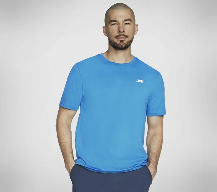 Skechers Skechers Pickleball Tee Blue Green Men Tops
