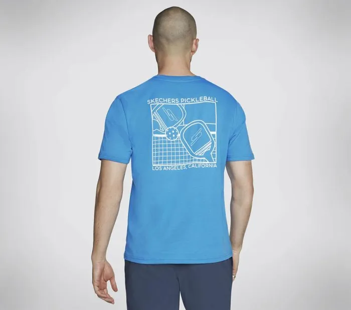 Skechers Skechers Pickleball Tee Blue Green Men Tops Skechers Skechers Pickleball Tee Blue Green Men Tops
