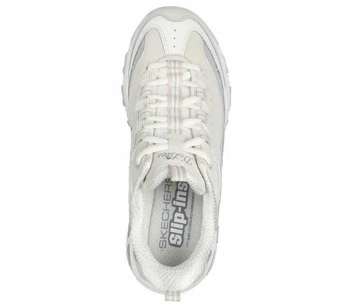 Skechers Skechers Slipins D039Lites 8211 Smooth Nostalgia Natural Gray Women Athletic Sneakers