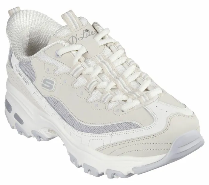 Skechers Skechers Slipins D039Lites 8211 Smooth Nostalgia Natural Gray Women Athletic Sneakers
