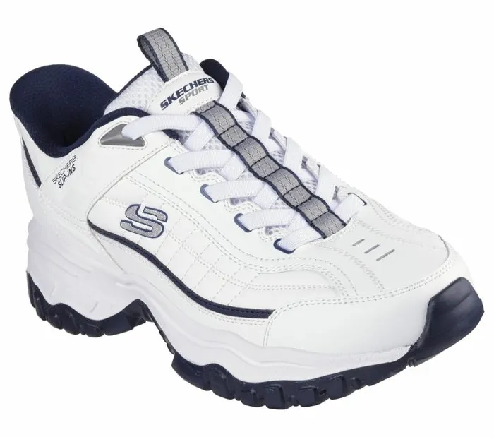 Skechers Skechers Slipins E039Lite Afterburn 8211 Grill Corporal White Navy Men Athletic Sneakers