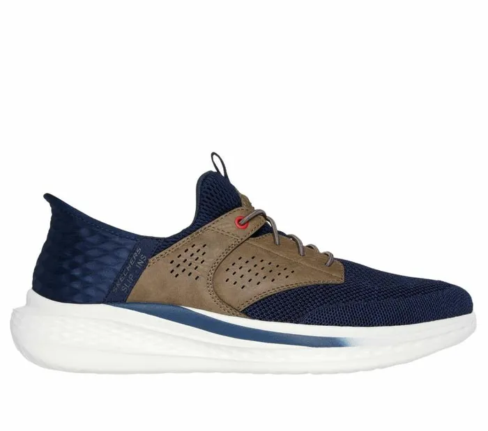 Skechers Skechers Slipins Relaxed Fit Slade 8211 Caster Navy Tan Men Casual Sneakers Skechers Skechers Slipins Relaxed Fit Slade 8211 Caster Navy Tan Men Casual Sneakers