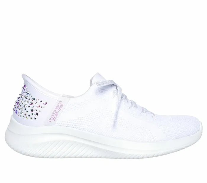Skechers Skechers Slipins Ultra Flex 30 8211 Shining Glitz White Women Athletic Sneakers Skechers Skechers Slipins Ultra Flex 30 8211 Shining Glitz White Women Athletic Sneakers