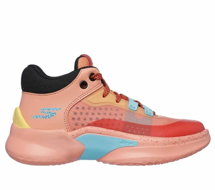 Skechers SKX Court Hype Orange Multi Kids Athletic Shoes and Sneakers
